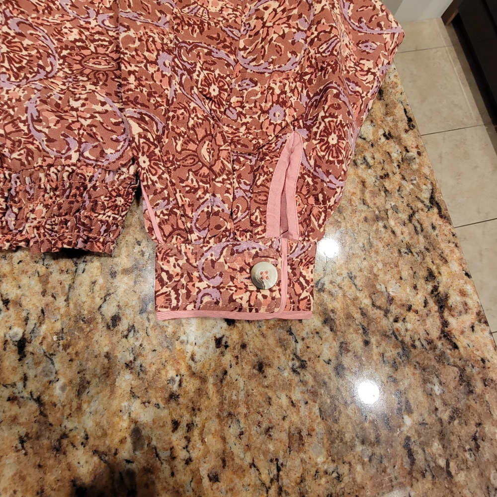 Free People Pink Patterned Jacket - image 8